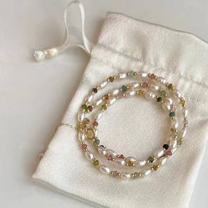 Wenchi Vintage High Quality <b>Freshwater</b> <b>Pearl</b> <b>Necklace</b> Natural Tourmaline Luxury Candy-Colored Summer Colorful China - Product Image 2