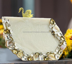 Best Selling Luxury <b>Resin</b> Ladies Evening Clutch Bag with <b>Stone</b> Pattern for Party and Weddings From India Frame Shape - Product Image 2