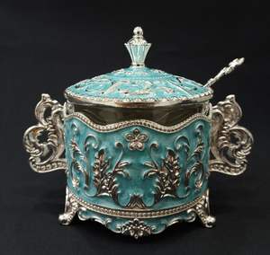 Elegante y Sencillo Tarro Multiusos de Plata Alemana Contemporánea, Regalo Empresarial Más Vendido para Servir Frutos Secos y Azúcar, Regalo Corporativo - Product Image 2