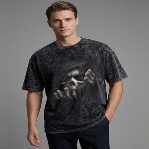 T-shirt d'été pour homme, blanc uni, 100% coton, coupe oversize, épaules tombantes, qualité supérieure, personnalisable - Product Image 3