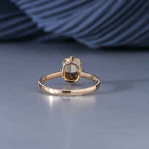 14K Yellow Gold <b>Cushion</b> and <b>Round</b> Cut Moissanite Ring for Women Luxury 2.23 Carat Total Weight 2.46 Grams Wedding Engagement - Product Image 6