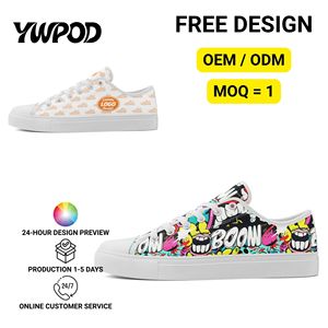 Chaussures de marche personnalisées <span class=keywords><strong>en</strong></span> gros OEM/ODM imprimées, confortables, à lacets, <span class=keywords><strong>en</strong></span> <span class=keywords><strong>toile</strong></span> graffiti pour hommes et femmes FN027-26023001-4 - Product Image 1