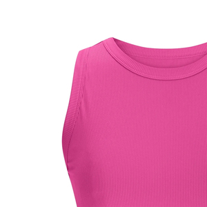 Camiseta sin mangas acanalada de algodón suave elástico para mujer, ajuste ceñido, proveedor de ropa, top elástico de algodón acanalado - Product Image 5