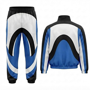 Custom Logo <b>Men</b>’s Color Block Tracksuit 2 Piece Zip Up Jacket <b>Jogger</b> Pants Private Label Manufacturer - Product Image 2