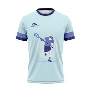 Camiseta de Entrenamiento de Secado Rápido con Logotipo de Equipo Personalizado, 100% Poliéster, Impresión por Serigrafía, Camiseta de Lacrosse, OEM, ODM, MOQ Bajo - Product Image 1