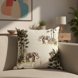 Housse de coussin carrée à motif géométrique aztèque en rose pastel, orange, jaune et blanc, logo personnalisé disponible 18X18 - Product Image 1