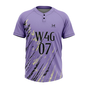 เสื้อเบสบอลซอฟต์บอลแบบกำหนดเอง 100% โพลีเอสเตอร์ พิมพ์ลายด้วยความร้อน ระบายอากาศได้ดี แห้งเร็ว แขนสั้น ยูนิเซ็กซ์ เสื้อเชิ้ตติดกระดุม 2 เม็ด - Product Image 1