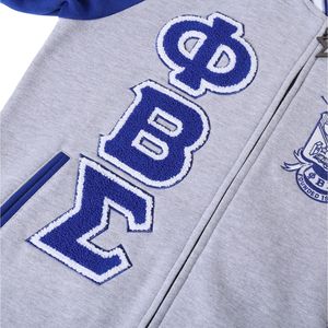 เสื้อแจ็คเก็ตฟลีซสีเทาเฮเธอร์ Phi Beta Sigma สำหรับผู้ชาย ทรงพอดีตัว ผ้าพรีเมียม เสื้อผ้าสำหรับชมรมกรีก สวมใส่สบายๆ - Product Image 5