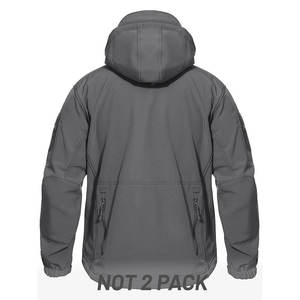 Men's Zip Up Softshell Jacket Warm <b>Thermal</b> Softshell Fabric Construction with Detachable Hood - Blank Plain No Logo for Work Uni - Product Image 2