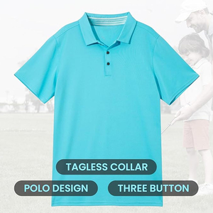 เสื้อโปโลสีขาวล้วนสำหรับผู้ชาย ผ้าฝ้าย 100% ทรงสปอร์ตอเนกประสงค์ ชายเสื้อโค้ง ป้องกันแสงแดด ผ้าโพลีเอสเตอร์เรียบ - Product Image 3