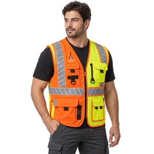 Industrial <b>Men</b> Safety <b>Vest</b> Custom Reflective Workwear High Visibility Design Breathable Lightweight Fabric Comfortable Fit OEM - Product Image 6