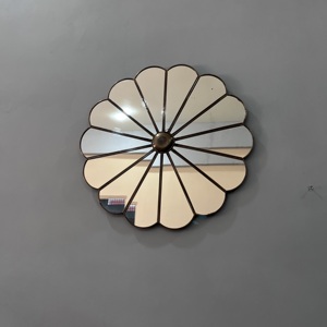 Modern Flower Shape Wall Mirror With Metal <b>Frame</b> Decorative Round Glass Mirror For Home Interior Design decor - Product Image 1