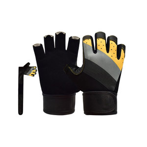 <b>Half</b> Finger Fitness Gloves PU Leather Weight Lifting Gym Unisex Breathable Non <b>Slip</b> Grip Bodybuilding Gloves - Product Image 6