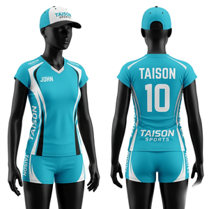 Uniforme de Voleibol Premium, Amarillo Neón y Azul, Malla de Poliéster 160 GSM, Jersey con Logotipo Sublimado, Pantalones Cortos, Corte Atlético - Product Image 6
