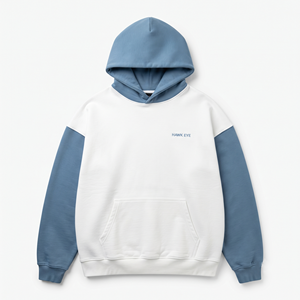 Sweat-shirt décontracté pour homme en coton épais à logo personnalisé, coupe oversize, épaules tombantes, bicolore - Product Image 4