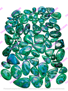 Pierres Cabochons en Chrysocolle Malachite Naturelle de Haute Qualité pour la Fabrication de Bijoux FAIJAN GEMS – Taille Personnalisable - Product Image 3