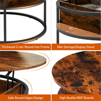 Table basse relevable moderne de style nordique minimaliste, durable, avec compartiment de rangement profond dissimulé, étagère inférieure ouverte, mobilier écologique pour la maison