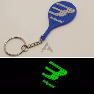 Llavero de Raqueta de Pádel de Goma Duradera de la Mejor Calidad al por Mayor con Logotipo Personalizado OEM, Material de PVC Suave y Silicona para Regalos - Product Image 1