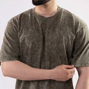 <b>Men</b> Vintage Acid Wash Oversized Crewneck Breathable 100% Cotton Eco-Friendly Streetwear T-<b>Shirt</b> for Teenagers - Product Image 6