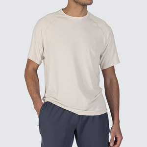 T-shirt vintage streetwear à col rond, coupe régulière, longueur longue, couleur unie, en coton léger, tissu jersey uni - Product Image 6