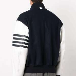 Chaquetas Varsity de Manga Larga, Resistentes al Viento, Acolchadas, con Mangas de Cuero y Tela de Lona para Béisbol, Venta al Por Mayor - Product Image 4