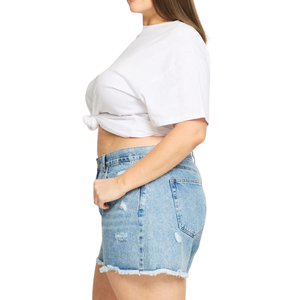 Shorts de Mezclilla para Mujer Talla Grande, Tela al por Mayor de la Mejor Calidad, Personalizable, Muestra Gratis - Product Image 3