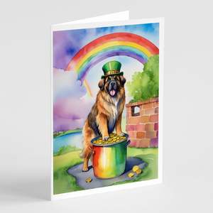 Leonberger St Patrick's Day Tarjetas de felicitación en blanco Paquete de 8 con sobres A7 Whimsical 5x7 Tamaño de nota - Product Image 1