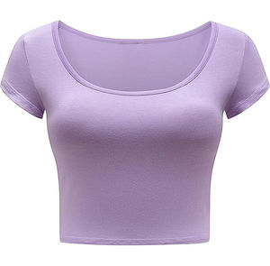 Camiseta de Mujer de Alta Calidad 100% Algodón, Cuello Redondo, Bordado con Logotipo Personalizado, Corte Corto, Ropa de Verano, 100% Algodón Suave - Product Image 1