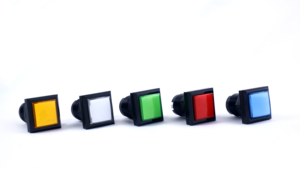 Bouton de retour de monnaie en plastique jaune, blanc, rouge, bleu pour utilisation dans les parcs d'attractions - Product Image 2