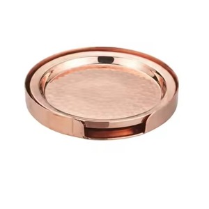 Pure Copper <b>Coaster</b> <b>Set</b> Elegant Beverage Mats for Coffee Table Dining Restaurant Hotel Bar Party Table Decoration - Product Image 3