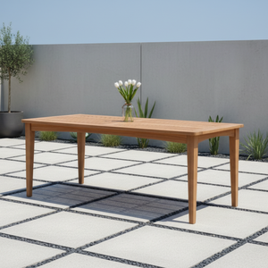 Table à manger en teck d'extérieur Satifa - Design moderne, construction en bois massif écologique pour hôtels et restaurants - Product Image 2