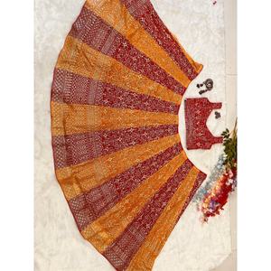 ชุดราตรีลำดับที่สวยงามทำงาน lehenga choli สำหรับงานปาร์ตี้ - Product Image 4