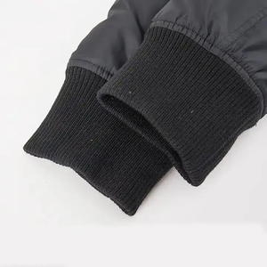 Blouson bomber noir pour homme avec lettre B brodée, fermeture éclair sur le devant, style décontracté, matière polyester, vêtement d'automne - Product Image 5
