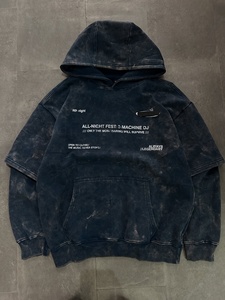 Wholesale Heavyweight Vintage Wash Layered <b>Hoodie</b> Custom Drop Shoulder Fake Two-Piece Heavy Cotton Graphic <b>Festival</b> Streetwear - Product Image 3