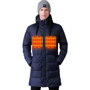 เสื้อแจ็คเก็ตพัฟเฟอร์แบบมีฮู้ดสีดำยาวสำหรับฤดูหนาว ผ้าแคนวาส ซิปกันน้ำ กันลม บุใยฉนวนยาวถึงเข่า ไซส์ใหญ่ คลุมทั้งตัว - Product Image 4