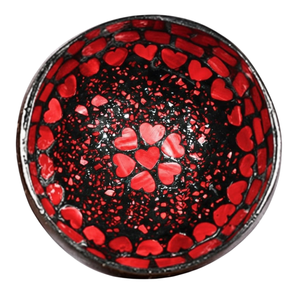 Tazón de Coco Hecho a Mano Estilo Eco-Chic - Incrustaciones de Perlas Brillantes - Decoración Interior Sostenible - Product Image 1