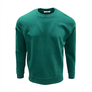 Sweat-shirt unisexe à col rond en molleton de coton couleur unie, coupe ample à épaules tombantes, manches longues, OEM ODM - Product Image 6