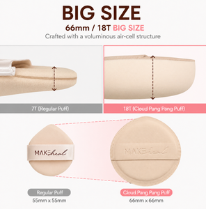 Éponge de maquillage coréenne MAKEHEAL Cloud Pang Pang Puff 2P Rubycell 66mm en forme de goutte pour fond de teint coussin K-Beauty - Product Image 3