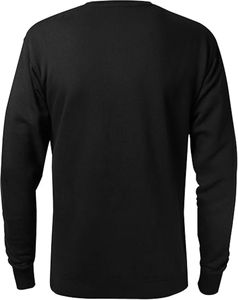 <b>Men's</b> Black Crew neck Sweatshirt 100% Cotton Regular Fit Casual <b>Pullover</b> Knitted Solid Color shirt - Product Image 2