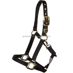 Licol de cheval en nylon à double couture durable à triple pli aux couleurs vives avec quincaillerie réglable en acier inoxydable - Product Image 3