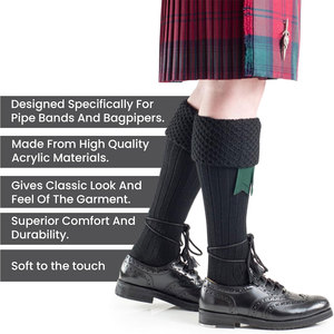 High Performance <b>Mens</b> Scottish Kilt Hose <b>Socks</b> Genuine Highland Wool Blend <b>Long</b> Length <b>Socks</b> Durable Comfortable Material - Product Image 2