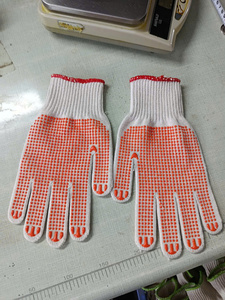 Whole sales white yarn cotton PVC dotted Safety Gloves All size 10 Gauges 12 pairs <b>polybag</b> general purposes Vietnam Manufacturer - Product Image 1