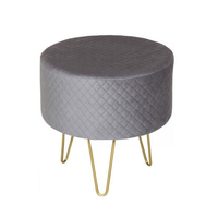 Pouf rond décoratif capitonné, repose-pieds en velours marron, chaise de sol pour salon, chambre à coucher