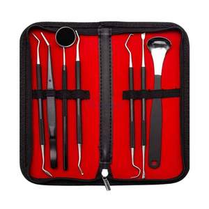 Kit de chirurgie dentaire 10 pièces en étui zippé, comprenant miroir, pinces, détartreur et sonde en acier inoxydable pour procédures diagnostiques, personnalisable - Product Image 1