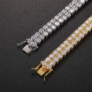 RAMDUT IMPEX GRA Certified Trendy Moissanite Tennis Bracelet Silver Plated Triangle Cut Customizable Pearl Diameter Unisex Claw - Product Image 3