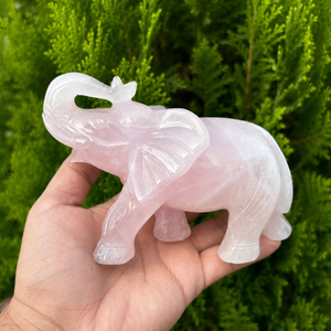 Hand Carved Rose Quartz <b>Elephant</b> Statue 4.5 Inch Natural Pink Crystal <b>Elephant</b> Lucky Home <b>Decor</b> Feng Shui Gift - Product Image 4