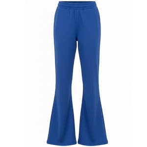 Pantalon de jogging évasé pour femme en polyester/coton, extensible, respirant, séchage rapide, décontracté, taille haute élastique, pour un style de vie actif - Product Image 1