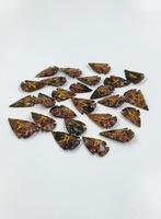 Juego de runas de punta de flecha de obsidiana caoba, cristal Futhark, estilo Feng Shui, grabado, ágata Muntaha, curación, hecho a mano, premium
