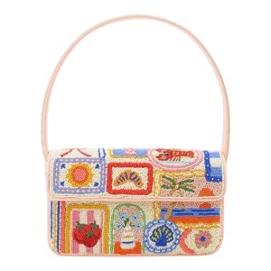 Sac à bandoulière bohème fait main pour femme, brodé motif citron jaune, pochette de soirée avec poignée - Product Image 5