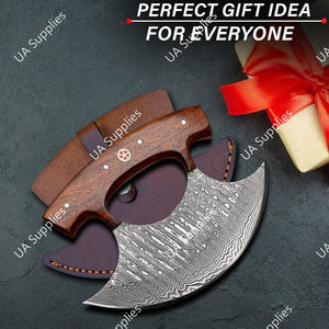 Couteau Ulu Inuit Traditionnel en Acier Damas avec Manche en Bois de Palissandre – Écologique, Personnalisable, OEM/OBM, Vente en Gros, Haute Qualité - Product Image 4